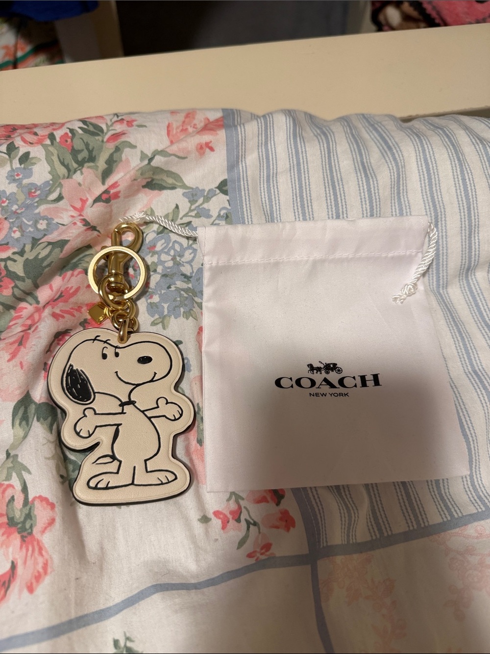 COACH x Peanuts Collaboration Snoopy Leather Bag Charm NIB/NWOT